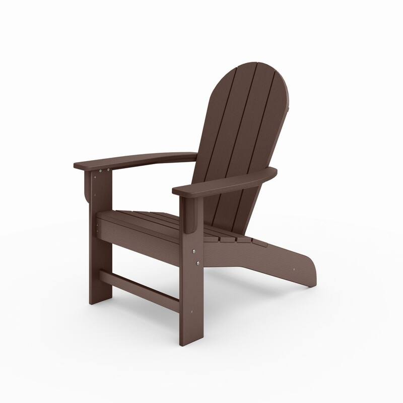 Brown Adirondack Chair - Premium Hdpe Poly Lumber For Pool, Patio, And Garden Elegance