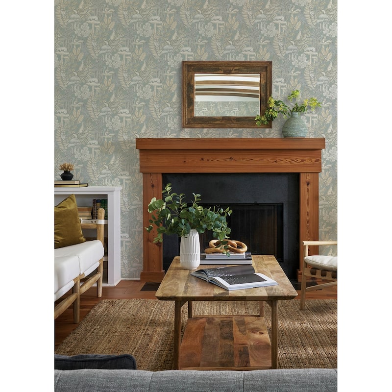 Chesapeake Holt Seafoam Woodland Wallpaper