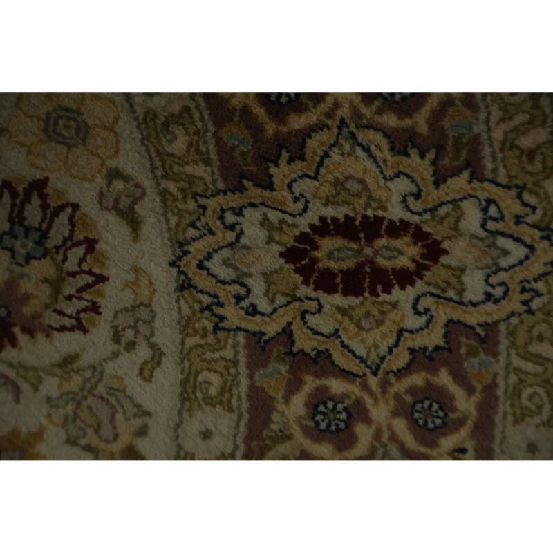 Hand Knotted Oriental 100% Wool Carpet Traditional Floral Beige & Ivories Ziegler Area Rug - 4' 1'' X 4' 1''