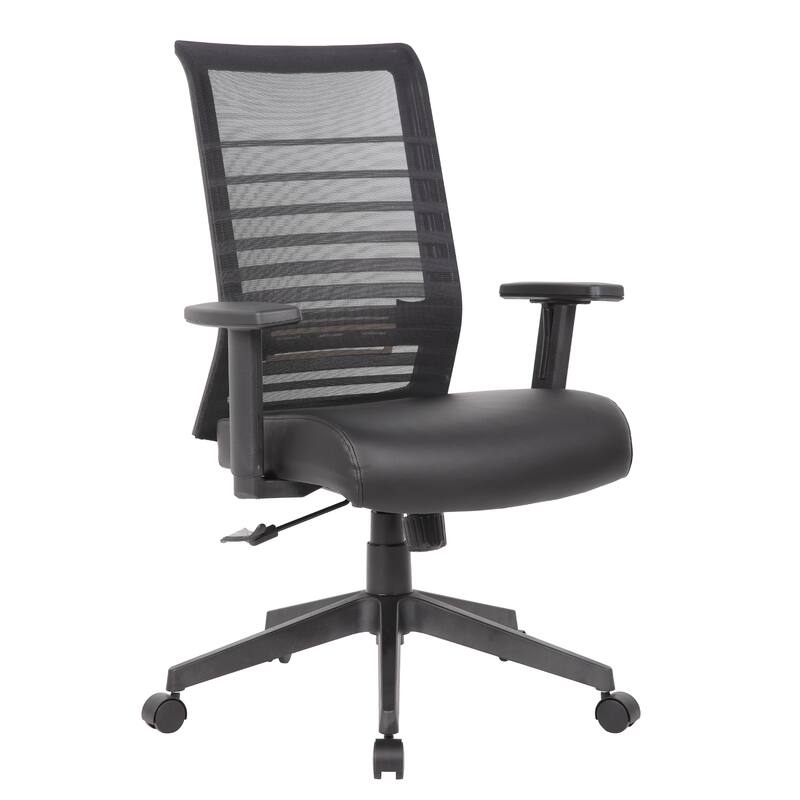 Zara Rolling Task Chair, Black Mesh and Antimicrobial Vinyl, Synchro-Tilt