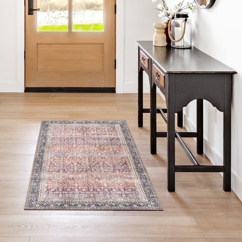 Thomasville Emporia Industrial Traditional Machine Washable Non-Slip Soft Flat Pile Chenille Area Rugs