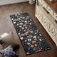 preview thumbnail 30 of 65, Nature Floral Non-Slip Machine Washable Colorful Modern Area Rug Runner 2' x 6' - Black