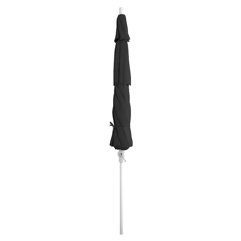 California Umbrella 11' Golden State Series Patio Umbrella White Aluminum Frame Crank Lift Collar Tilt Olefin Royal Blue Fabric