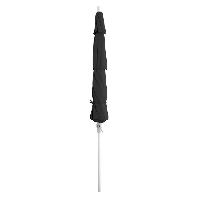 California Umbrella 11' Rd. Aluminum Market Umbrella, Crank Lift, Collar Tilt, Dbl Wind Vent, White Finish, Olefin Fabric