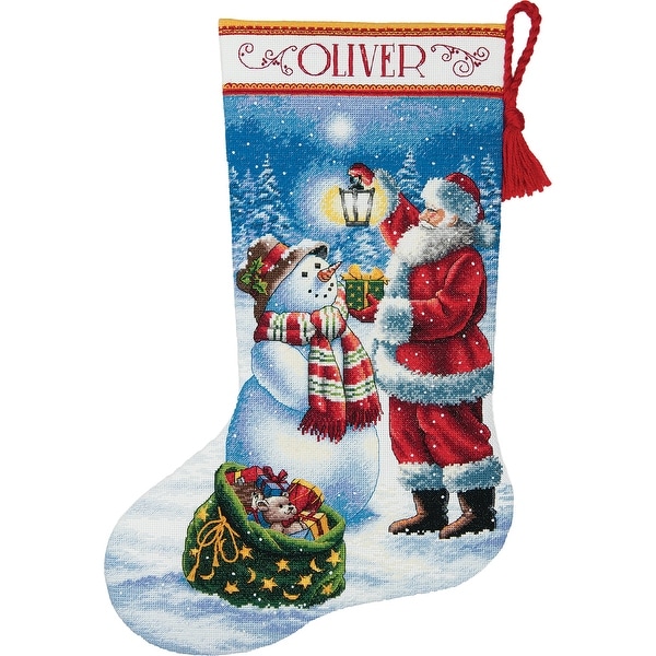 Gold Collection Holiday Glow Stocking Counted Cross Stitch K-16" Long 18 Count