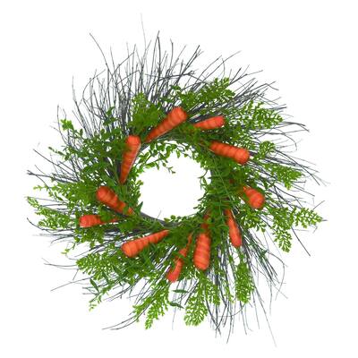 Transpac Artificial 24 in. Multicolor Spring Carrot Wreath