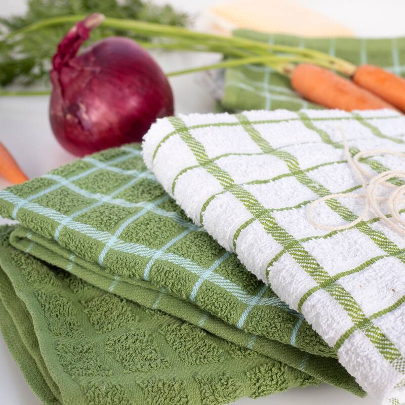 RITZ Cotton Terry Check Kitchen Towels (Set of 3)
