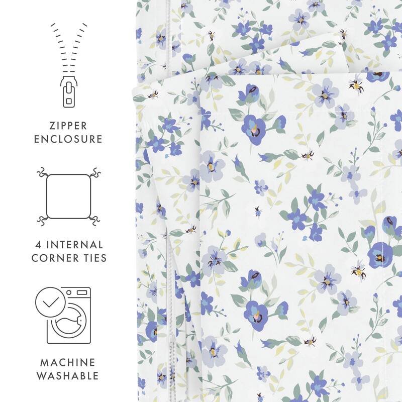 Simply Soft Oversized 3 Piece Blossoms Print Duvet Cover Set