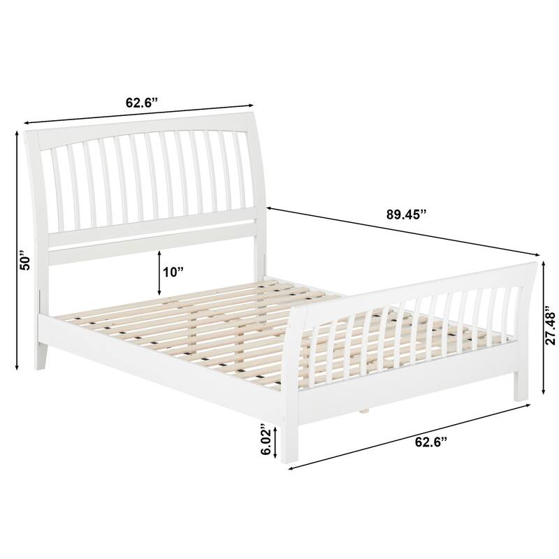 AFI Orleans Solid Wood Low Profile Platform Bed with Matching Footboard