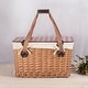 preview thumbnail 5 of 6, Picnic Time - Grande Canasta Beige Willow Wicker Basket with Red Lid