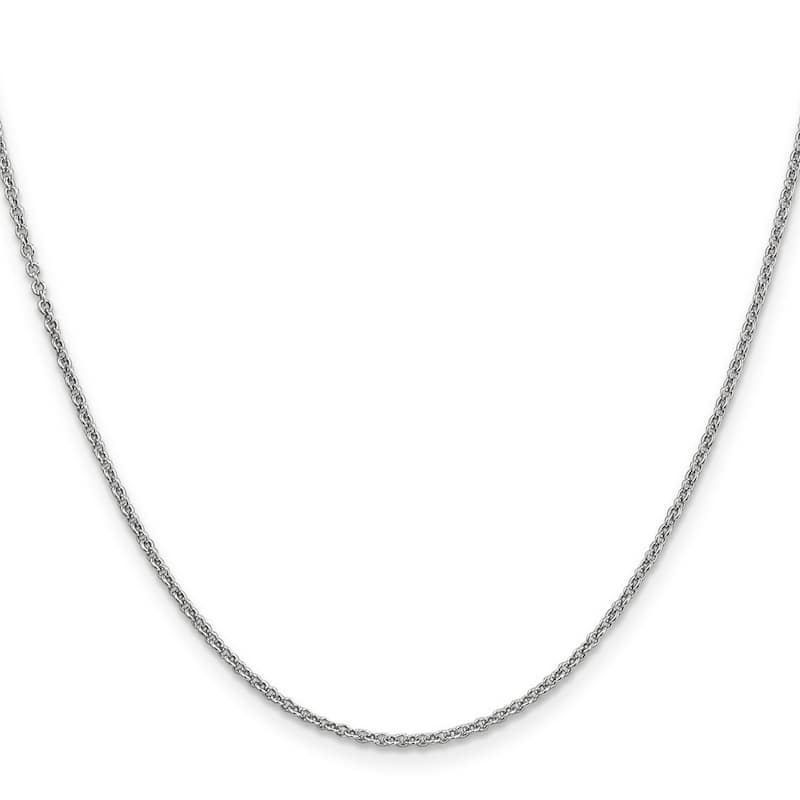 Curata 14k White Gold Solid 1.6mm Cable Chain Necklace (Lobster) Options: 16 18 20 22 24