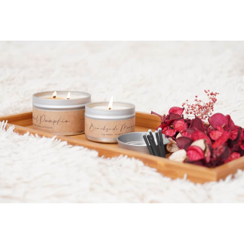 Cozyville Fragrances All Natural Soy Candles in Silver Tin/ Glass Jar