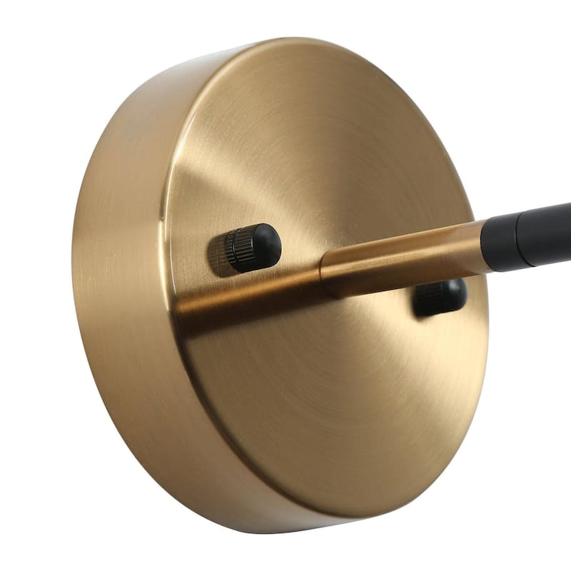 Modern 1-Light LED Black Gold Wall Sconce Metal Bathroom Vanity Lights - L 4.7"x W 8.5"x H 6"