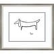 preview thumbnail 4 of 68, Le Chien (The Dog) by Pablo Picasso Framed Wall Art Print 15 x 13-inch - Silver/White
