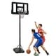 preview thumbnail 1 of 5, 6.6-10ft Height Adjustable Portable Basketball Hoop Stand with Wheels Black