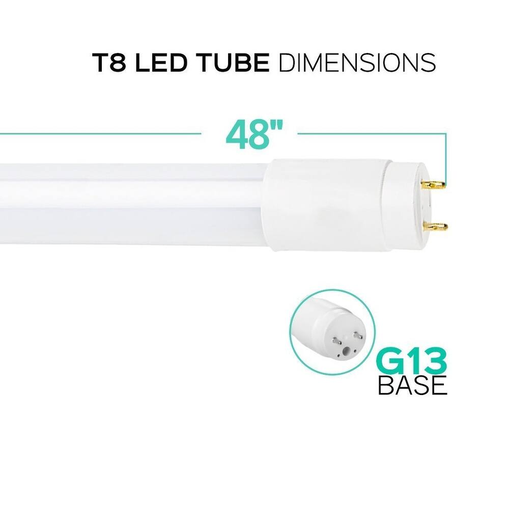 Luxrite 4FT LED Tube Light, T8, 18W (32W Equivalent), 2000 Lumens ...