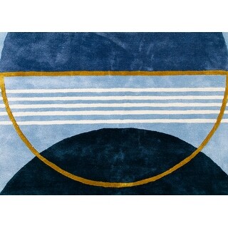 5X8 Area Rug Blue Abstract - 5' x 8'