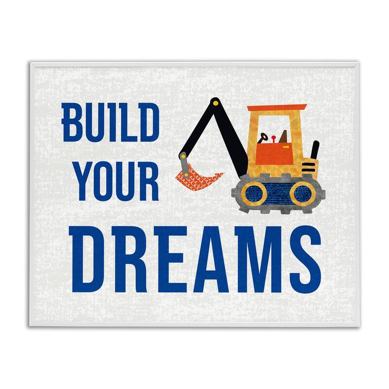 Stupell Build Your Dreams Framed Giclee Art Design By Conrad Knutsen - 20 x 16 - White