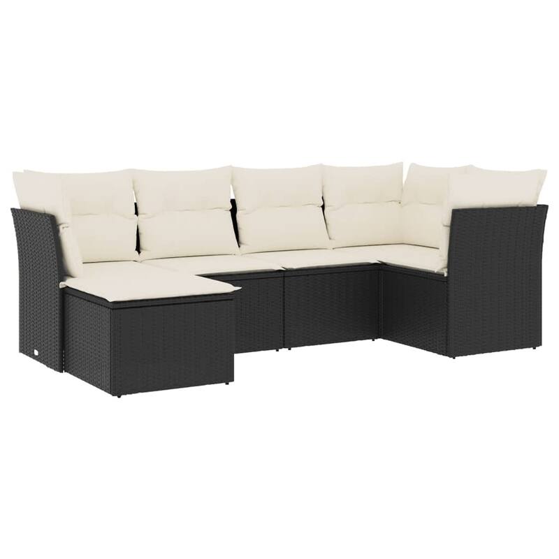vidaXL Garden Sofa Set Black, Cream White - 21.7 x 21.7 x 14.6