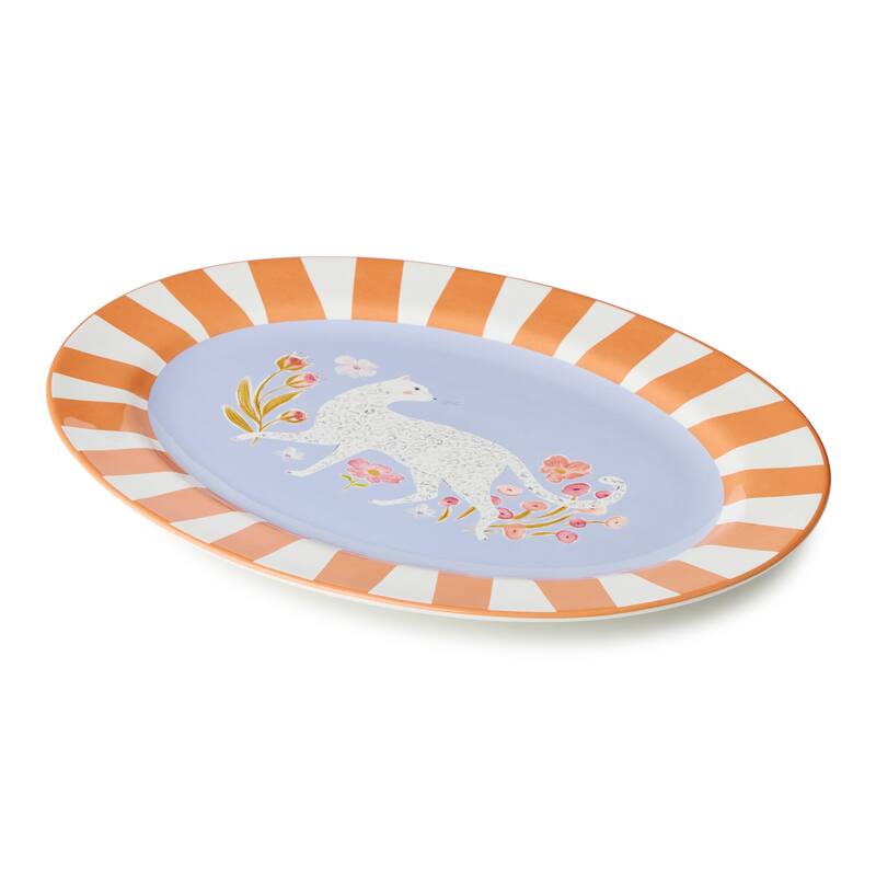 Certified International Menagerie Oval Platter - 15.75"L x 12.75"W x 1.00"H