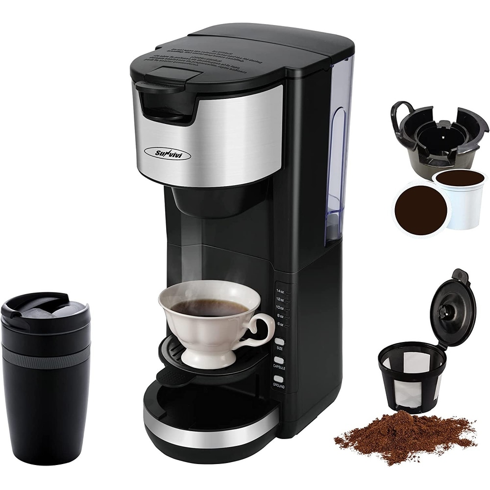 Mecity Coffee Maker 3-in-1 single cup coffee maker for K pod coffee  capsules, ground coffee makers, loose tea makers
