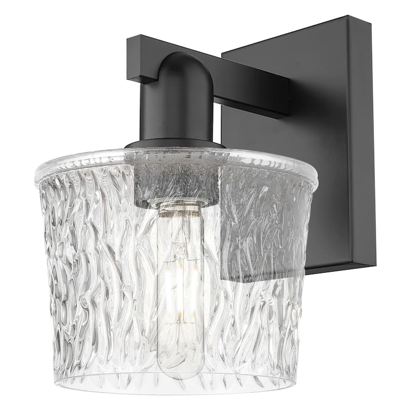 Innovations Lighting 716-1W-11-7 Niagara Sconce Niagara 11" Tall Wall - Matte Black / Clear