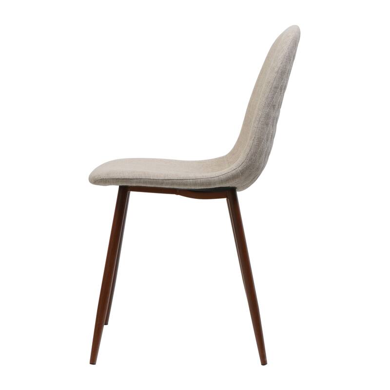 Dining Chairs Set of 2, Wheat Fabric Chairs, Mid Century Modern Upholstered Chairs with Metal Legs for Kitchen, Dining Room