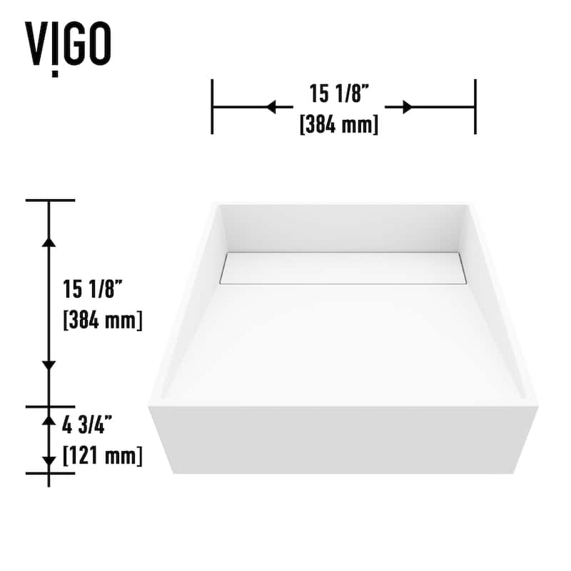 VIGO Starr 15"L x 15"W MatteStone Vessel Sink and Niko 11"H Faucet Set