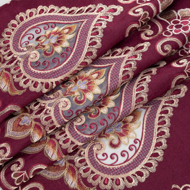 Betsy Macrame Embroidered Window Curtain Panel