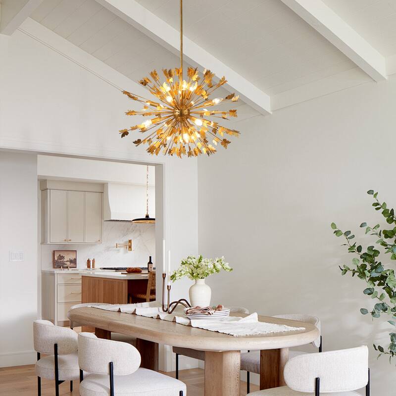 35" 14-Light Gold Butterfly Sputnik Sphere Distinctive Chandelier - 34.65 " D x 34.65 " W x 23.62" H