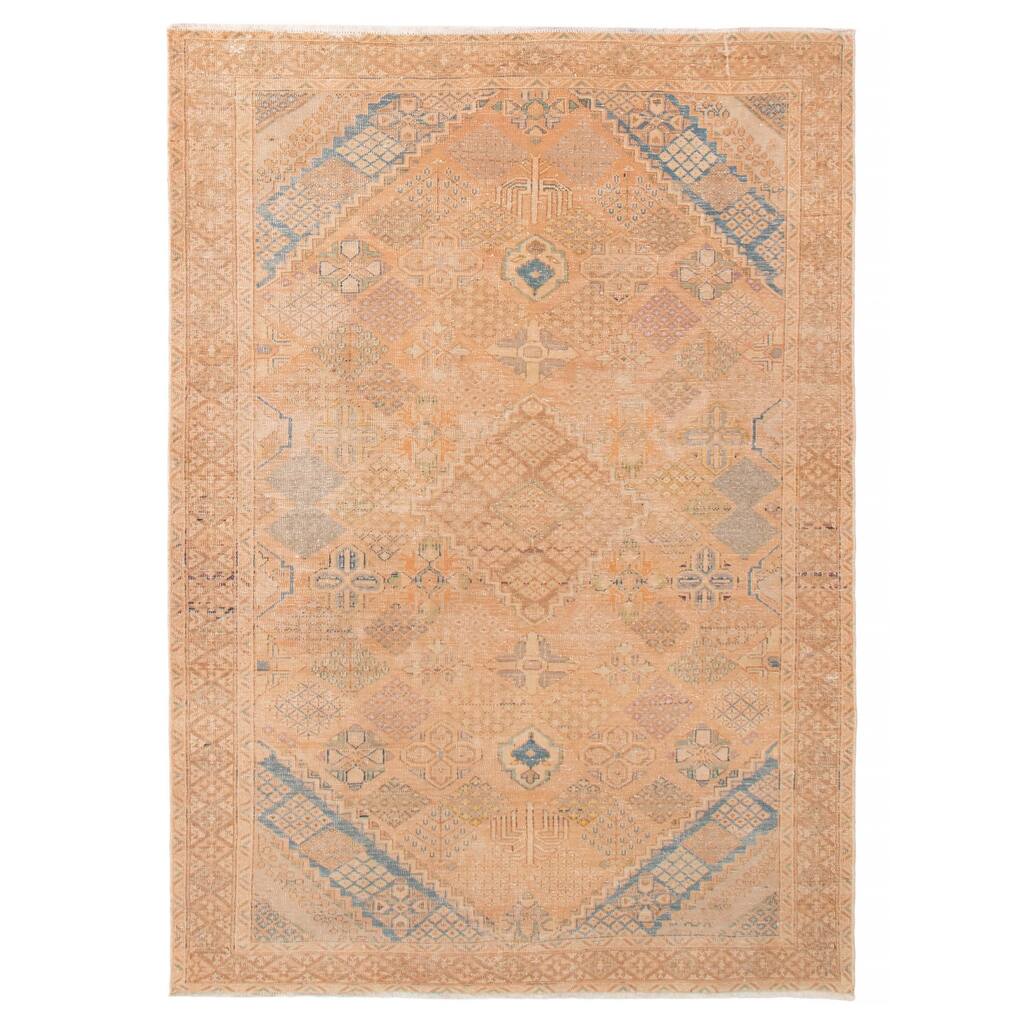 ECARPETGALLERY Hand-knotted Antalya Vintage Copper Wool Rug - 6'9 x 9'6