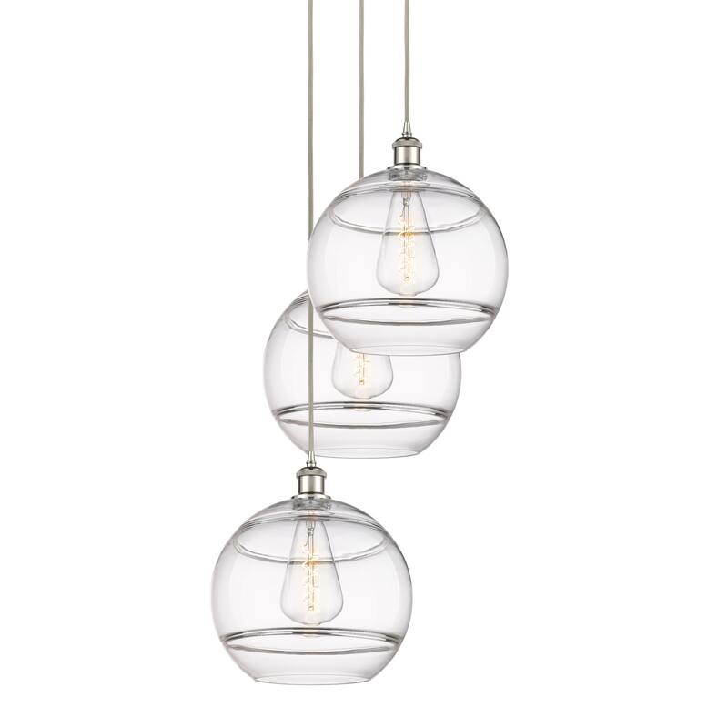Innovations Lighting 113B-3P-41-19 Rochester Pendant Rochester 3 Light - Polished Nickel / Clear