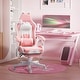 preview thumbnail 10 of 16, HOMCOM Racing Gaming Chair with Cat Ears, Reclining Faux Leather Computer Chair with Footrest Pink