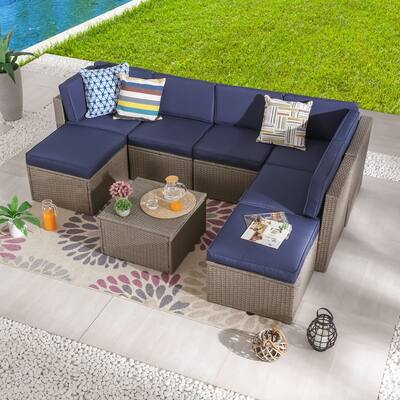 PATIO FESTIVAL 8-Piece Outdoor Sectional Sofa Set