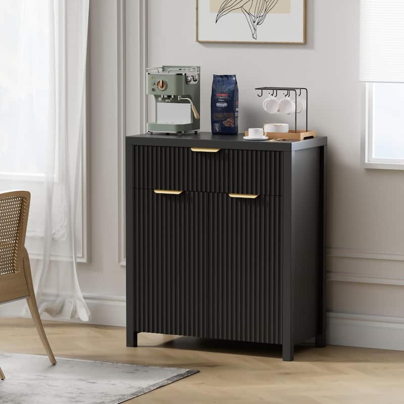 28"Sideboard Kitchen Buffet Cabinet with Drawer and Adjustable Shelf