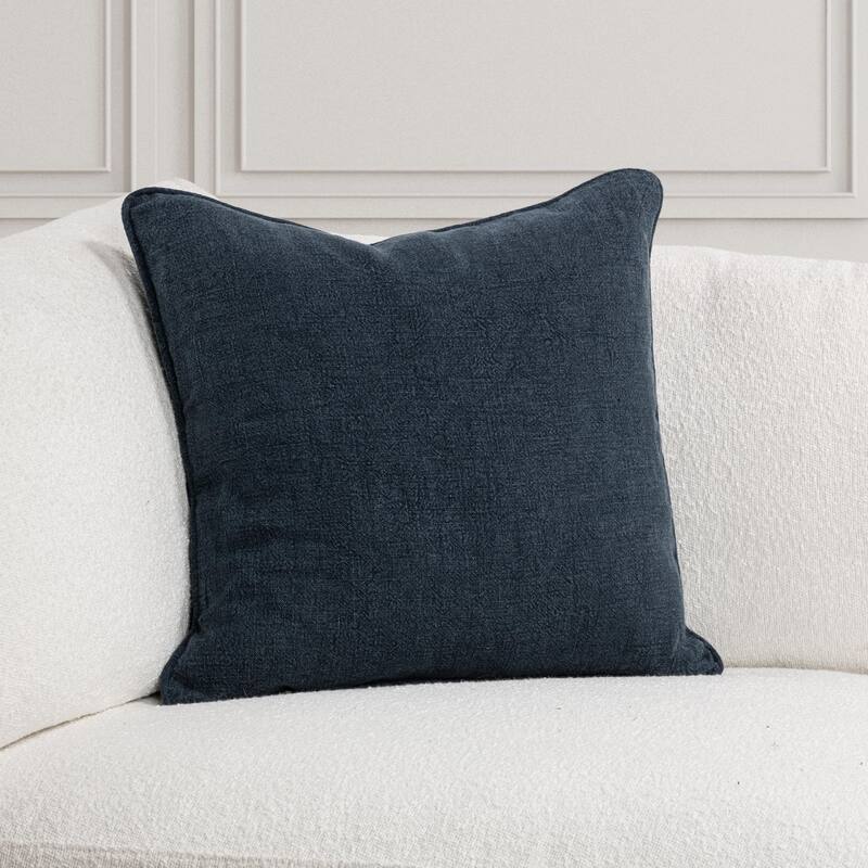 Villa by Classic Home Bedford Linen Fabric Throw Pillow - Indigo Blue