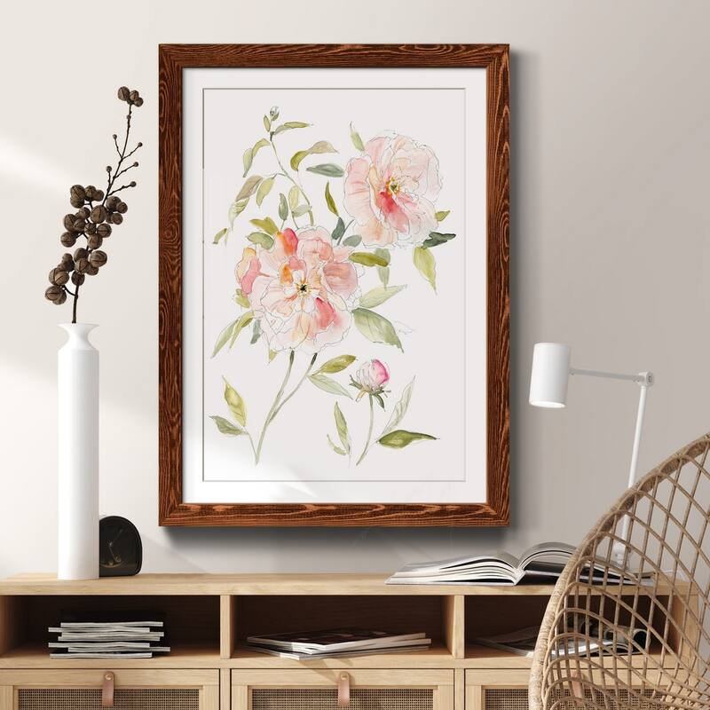 Sketchbook Cottage Rose II-Premium Framed Print - Ready to Hang