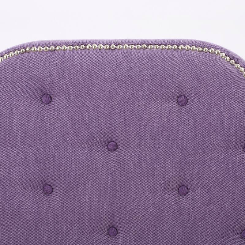 Twin Size Tufted Upholstered Headboard with Metal Legs and Nailhead Trim