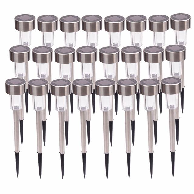24-Piece 5W High Brightness Solar Power LED Lawn Lamps (Cold White/Warm White/Colorful) - Cold White