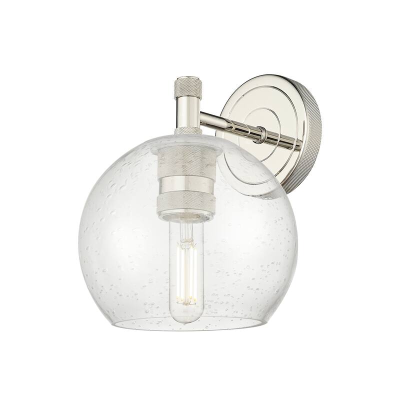 Innovations Lighting 434-1W-9-6 Crown Point Sconce Crown Point 9" Tall - Polished Nickel / Clear
