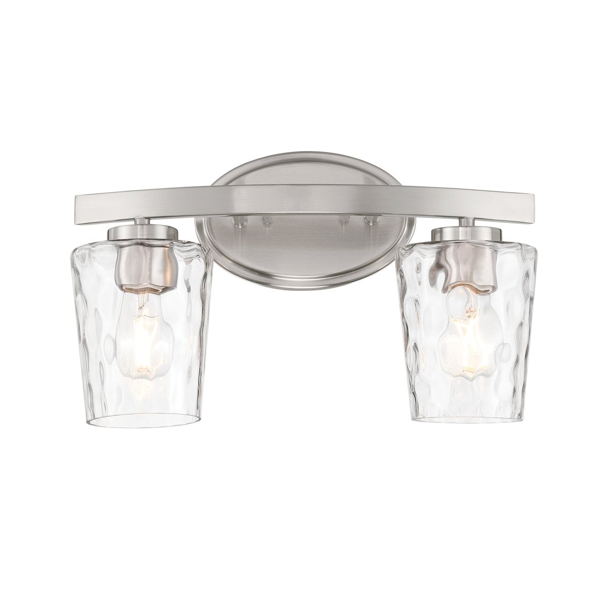 Acroma Modern Brushed Nickel Bathroom Vanity Light Rippled Glass Lamps with 2/4 Lights