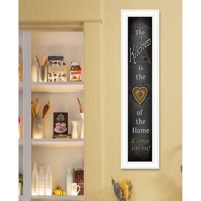 TrendyDecor4U Farmhouse "Chalkboard Kitchen" Framed Print Wall Art - Earthtone