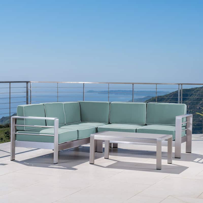 Cape Coral Outdoor 5-Seater Sectional Set by Christopher Knight Home
