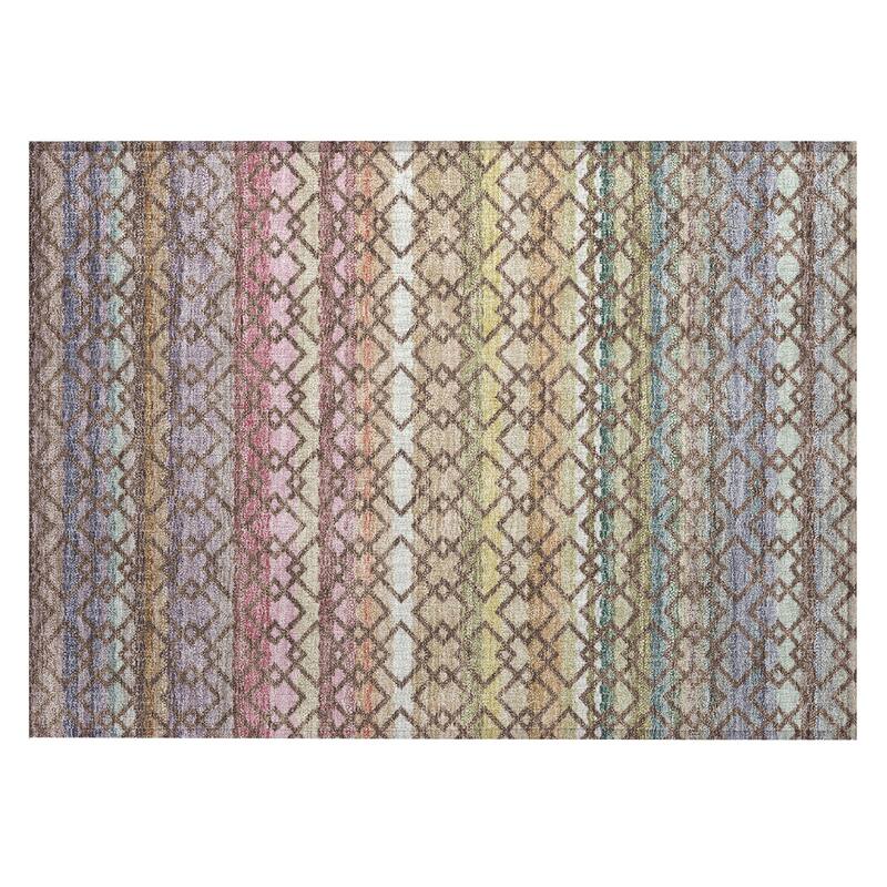 Machine Washable Indoor/ Outdoor Cabo Stripe Chantille Rug