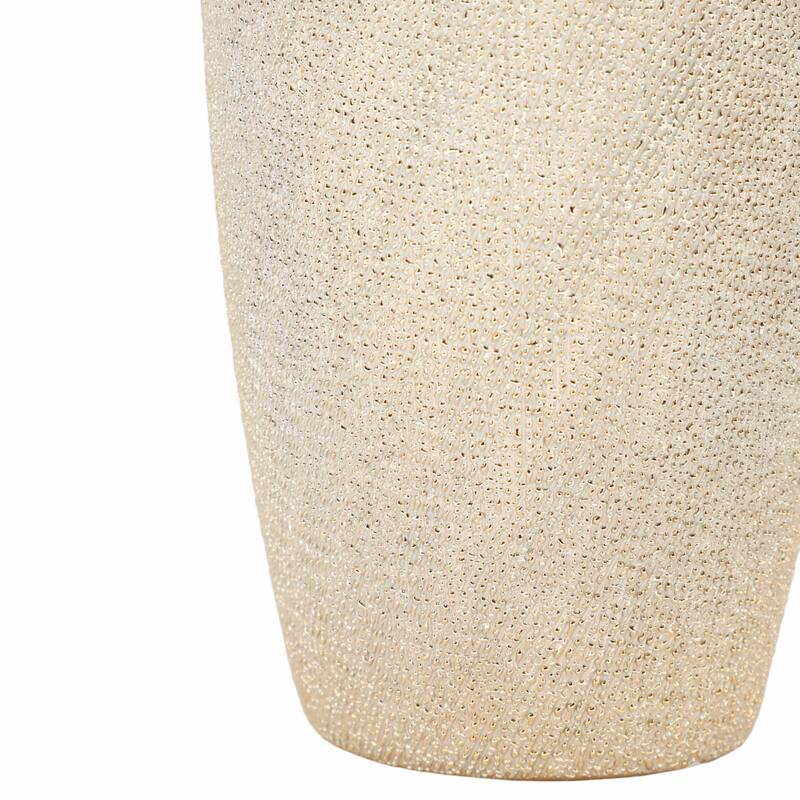 12" Ceramic Vase Contemporary Rustic Farmhouse Champagne Gold Floral Vase For Decorative Table Accent Stylish Home