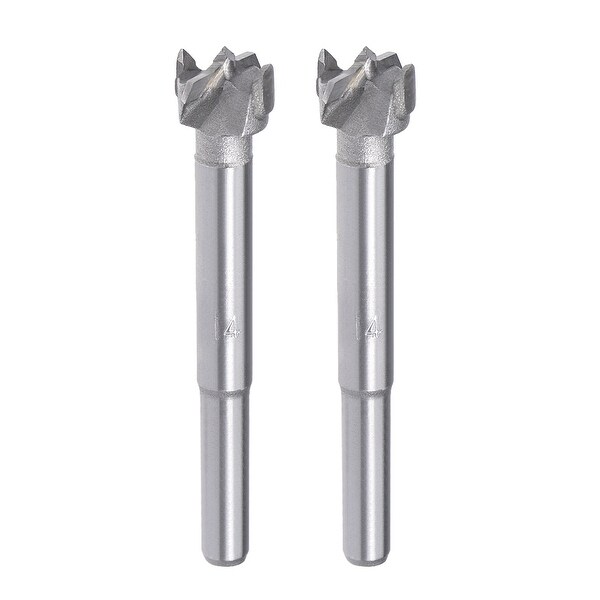 Forstner Wood Boring Drill Bit 14mm Hole Saw Carbide Tip Round Shank Hinge 2pcs - 14mm 2pcs