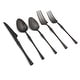 preview thumbnail 1 of 5, Elyon Noelle Matte Colored Stainless Steel Flatware Set 20 Pieces Black