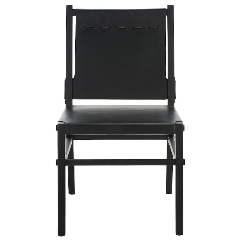 SAFAVIEH COUTURE Catriella Leather Dining Chair (Set of 2) - 21"W x 26"D x 37"H