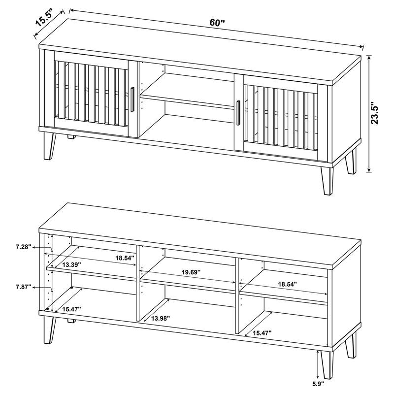 Sedona 2-Door Engineered Wood 60" Tv Stand Dark Pine
