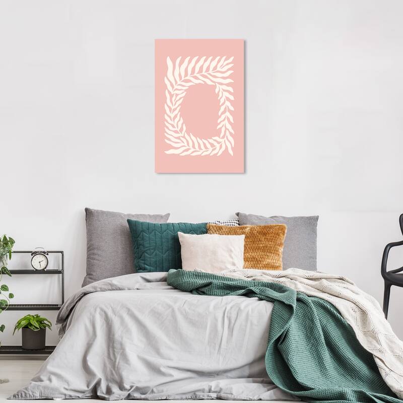 Wynwood Studio Canvas Floral and Botanical Made of Leaves Pink and Light Pink Modern & Contemporary Wall Art Canvas Print